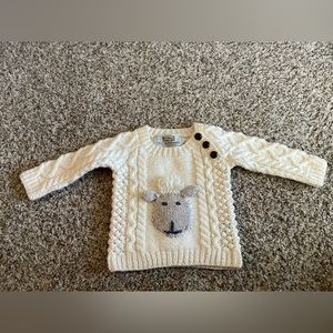 NWOT Aran Sweater Market Pullover, Animal Face and Tail, 100% Merino Wool, Large
